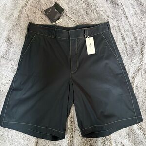Prada Men's Charcoal Flat Front Shorts